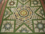 Early Star of Bethlehem Pattern w/ Smaller Stars in Corners Summer Quilt