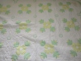 Yellow Flowers w/ Green Swag Applique Pattern Summer Quilt