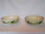 2 Franciscan Earthenware Ivy American Pattern Round Vegetable 8 1/8