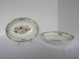 2 Royal Doulton Fine China Kingswood Pattern Red, Blue, Yellow Flowers