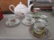 Lot - Porcelain Avon Teacups/Saucers, Asian Motif Cup/Saucers, Faberware & Teapot