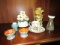 Décor Lot - Noritake Cups, Chase Ceramic Boy, Musical Flower Décor, Etc.