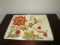 Pier 1 Imports Ceramic Tray Red/Yellow Floral Motif