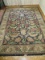 Blue Ornate Floral Pattern Floor Rug Hand Tufted 100% Wool Pile