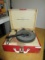 Sears Silvertone Vintage Record Player in Red/White Case, Player Loose