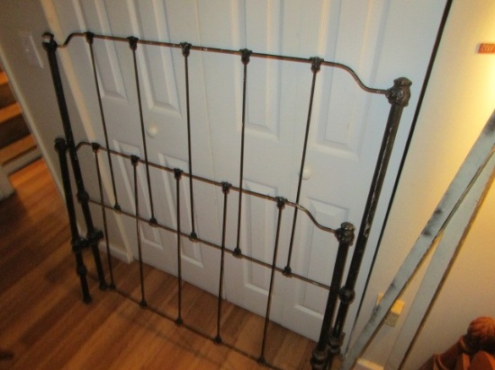 Black Wire Metal Head/Footboard Ornate/Curled Finials