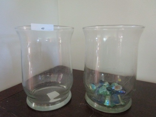 Pair - Glass Décor Vases