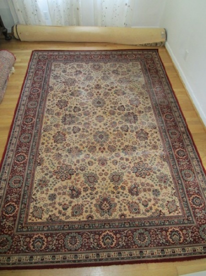 Red Ornate Motif Floral Pattern Floor Rug