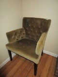 Green Pin-Back Upholstered Chair Wood Tapered Legs