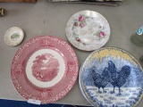 Lot - Misc. Ceramic Plates, America Atelier Rooter Toile, Norcrest, Royal Stratfordshire