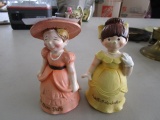 Pair - Southern Belle, Wall I Do Declare Ceramic Women Bells