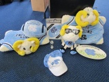 North Carolina Jar Heels Lot - Plush Ram, Football, Ceramic Plate, Cap, Pillows, Etc.