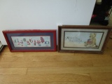 Pair - Childs Prints 1-10 in Red Frame 17 3/4