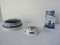 Lot - Delft Blue Hand Painted Wind Mill Landscape Pattern Covered Powder Dish