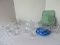 Lot - 8 Durable Glass Wildflower Pattern Nesting Bowls w/ Plastic Lids