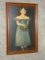 Genteel Victorian Girl w/ Fruit Basket Portrait on Board Print in Wooden Frame