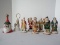 Lot - Porcelain Santa Claus International Figurines & 2 Hand Bells