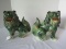 Pair - Bombay Co. Ceramic Chinese Guardian Foo Dog Statues