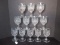 Set - 12 New England Pineapple Flint Pattern Goblets EAPG Style Pressed Glass