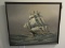 Schooner Sailing Ship at Sea Original Oil on Canvas Artist Signed P. Robertson