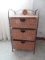 Wrought Iron Scroll Design Metal Frame Storage 3 Drawer Wicker Baskets Chest w/ Medallion Accent