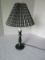 Candle Stick Hunter Green Finish Décor Lamp w/ Gilded Trim & Pleated Shade
