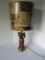 Figural Brass Finish Perched Eagle on Fruit Wood Pillar