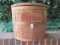 Half Wooden Barrel w/ Hinged Lid & Bird Seed Plaque