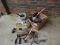 Lot - Misc. Hand Tools, Hammer, Tester Kit, Early Wooden Handle Pipe Wrench
