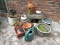 Lot - Terracotta, Foam & Plastic Flower Pots, Strawberry Pot, Water Can, Etc.