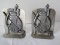 Pair - 1985 Metzke Pewter Golf Clubs & Bag Design Bookends