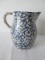 Robinson Pottery Spongeware Cobalt Pattern 1qt Pitcher