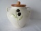 Ceramic Double Handled Canister Relief Olive Twig Design & Pine Lid