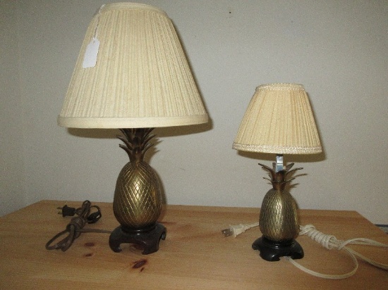 Andrea & Other Figural Pineapple Decorative Lamps Simulated Teak base
