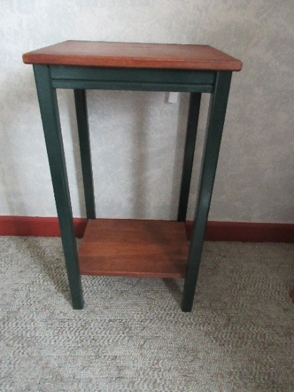 Rustic Country Side Table w/ Hunter Green Legs/Apron