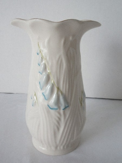 Belleek Ireland Harebell Blue Bell Relief Pattern Hand Painted Vase