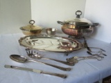 Lot - Silverplate Sheridan Silver Co. Footed Covered Casserole Server