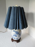 Semi-Porcelain Ginger Jar Table Lamp Blue/White