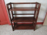 Mission Style Folding Bookcase Dark Stain Finish