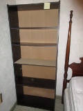 Black Finish Adjustable Shelves Bookcase