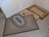 Lot - Accent Rugs Blue Braided, Dalyn Made in Egypt Block Fruit Pattern, Etc.