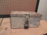 Vintage Metal Box w/ Double Side Handle & Latch w/ Lock/Key