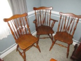 3 Maple Windsor Spindle Back Chairs