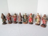 8 Memories of Santa Collector's Series Molded Figurines Old World & Patriotic by Christmas