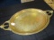 Brass Oval Floral/Ornate Pattern Platter/Tray w/ Medusa Head Handles