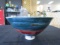 Large Ceramic Bowl Gilted/Blue/Red Glazed Motif