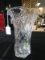 Glass Prescut/Diamond Cut Vase w/ Scallop Top