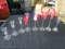 Lot - 7 Candle Holders Clear Glass 4 w/ Bows