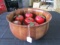 Wooden Centerpiece Bowl w/ Faux Apple Fruit