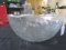 Large Oak Leaf Pattern Clear Glass Punch Bowl Scallop Rim